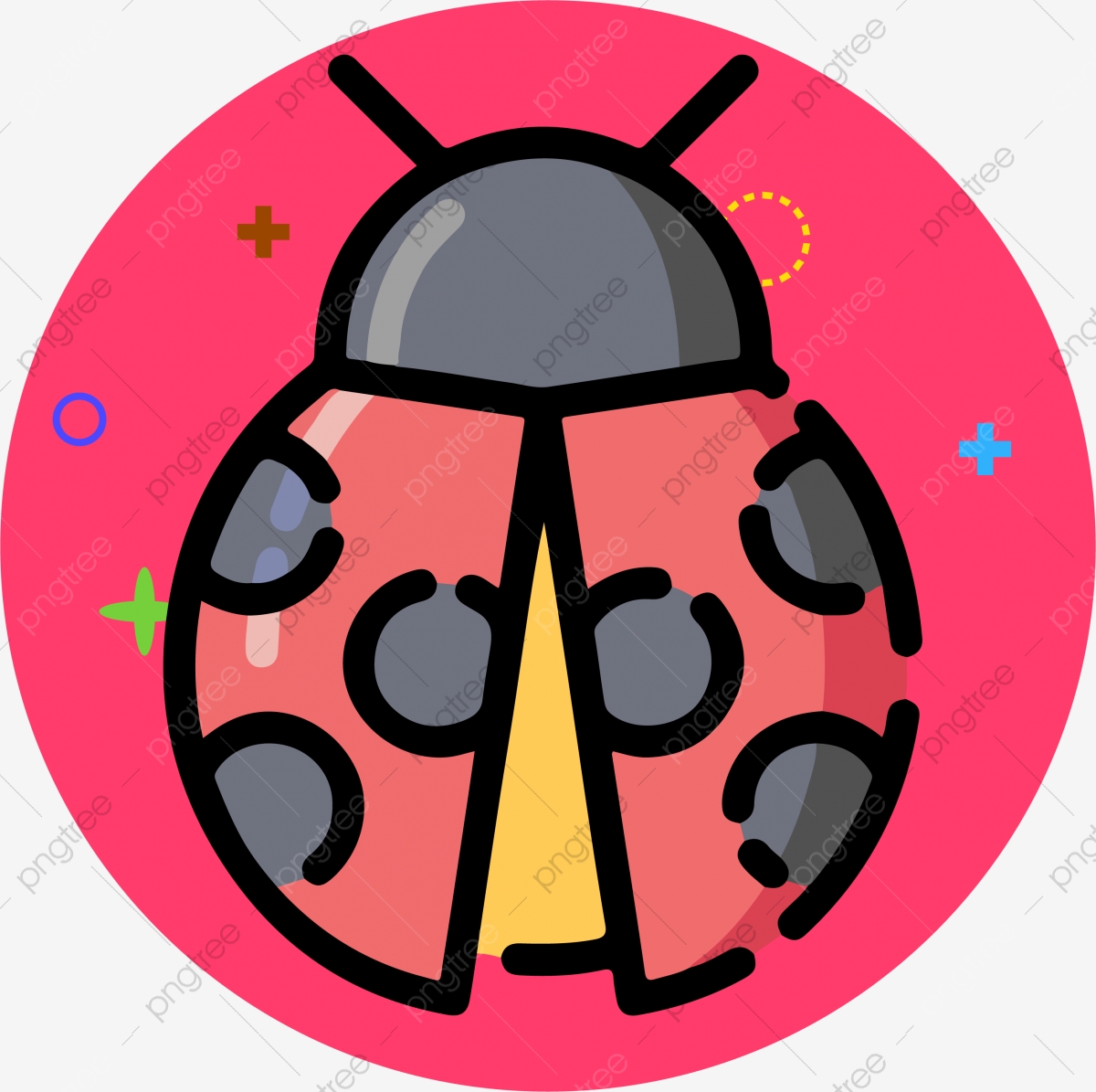 1200x1195 Mbe Cartoon Insect Beetle Flower Big Sister Icon Element, Mbe