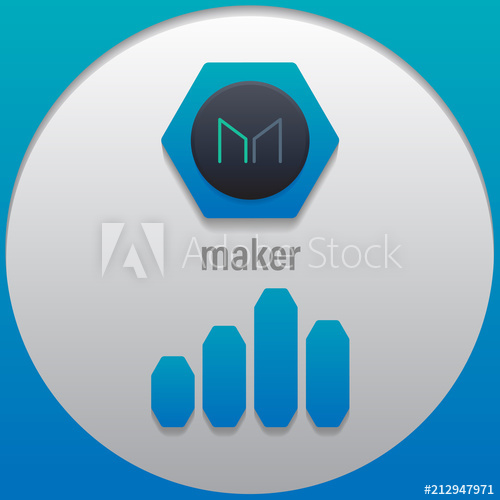 500x500 Maker Crypto Currency Sign Emblem Color With A Bar Graph Use