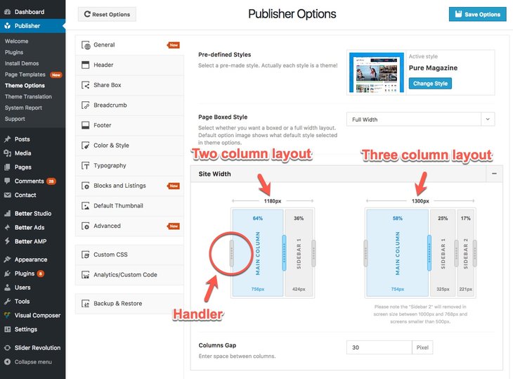 Site Size And Column Gap How To Change Them In Publisher 730x539 Site Size And Column Gap How To Change Them In Publisher