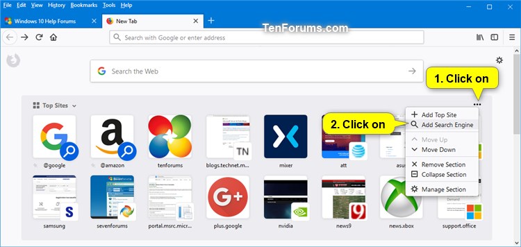 Add And Remove Search Engine Icons On New Tab Top Sites In Firefox 750x356 Add And Remove Search Engine Icons On New Tab Top Sites In Firefox