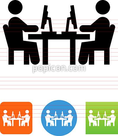400x461 People Sitting At Computers Icon