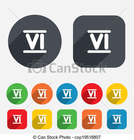 450x470 Roman Numeral Six Icon Roman Number Six Sign Roman Numeral Six