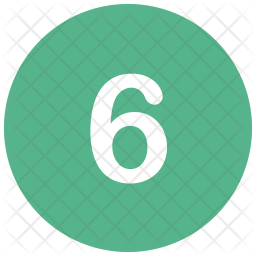 256x256 Six Icon Of Flat Style