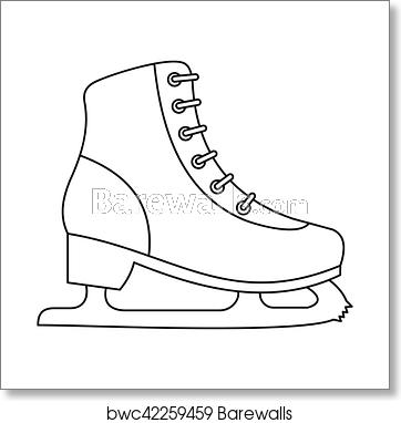 Ice Skate Icon, Outline Style, Art Print Barewalls Posters 362x382 Ice Skate Icon, Outline Style, Art Print Barewalls Posters