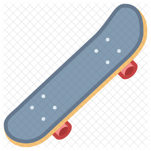 512x512 Skateboard Icon Of Colored Outline Style