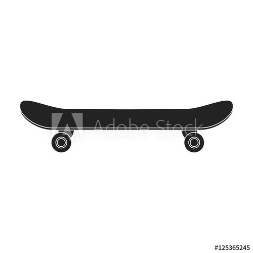 500x500 Skateboard Icon In Black Style Isolated On White Background Park