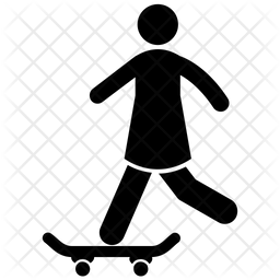256x256 Boy Skateboard Icon Of Glyph Style