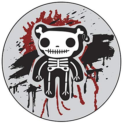 425x423 Creepy Bloody Teddy Bear Skeleton Icon Vinyl Decal