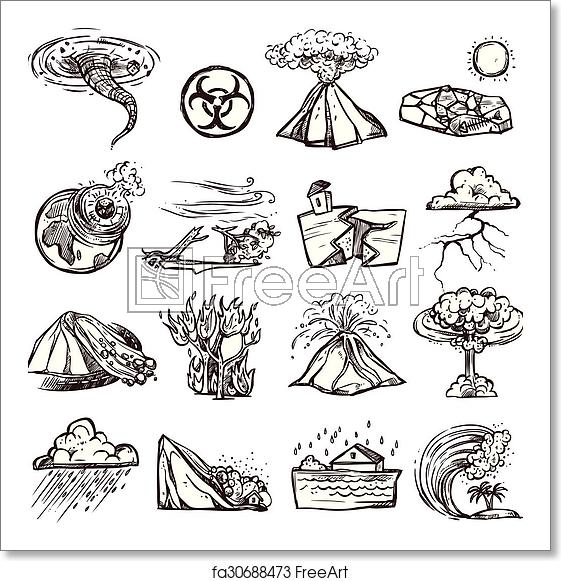Free Art Print Of Natural Disaster Sketch Icon Set Natural 561x581 Free Art Print Of Natural Disaster Sketch Icon Set Natural