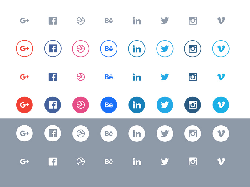 800x600 Flat Social Icons Set Sketch Freebie