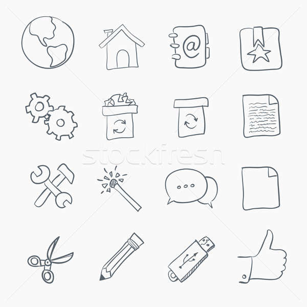 600x600 Sketch Icon Set Stock Photo Andrei Krauchuk