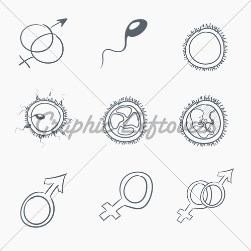 500x500 Sketch Sex Icon Set Gl Stock Images
