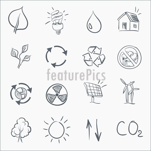 500x500 Templates Eco Sketch Icon Set