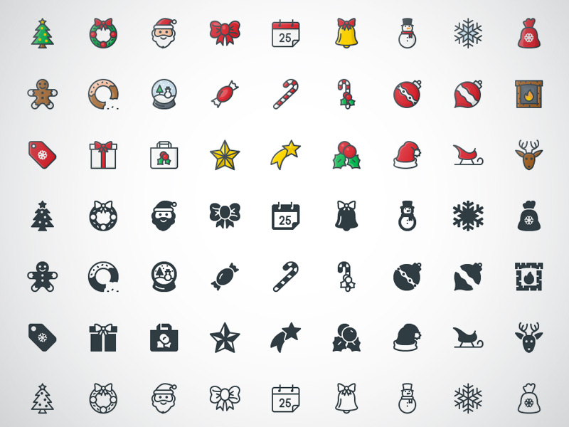 800x600 Christmas Icon Set Sketch Freebie
