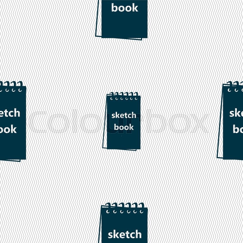 800x800 Sketchbook Icon Sign Seamless Pattern Stock Vector Colourbox