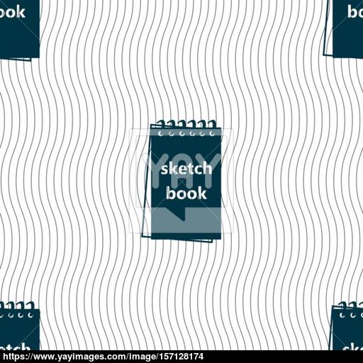 512x512 Sketchbook Icon Sign Seamless Pattern With Geometric Texture