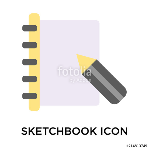 500x500 Sketchbook Icon Vector Sign And Symbol Isolated On White