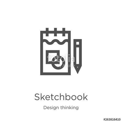 500x500 Sketchbook Icon Vector From Design Thinking Collection Thin Line
