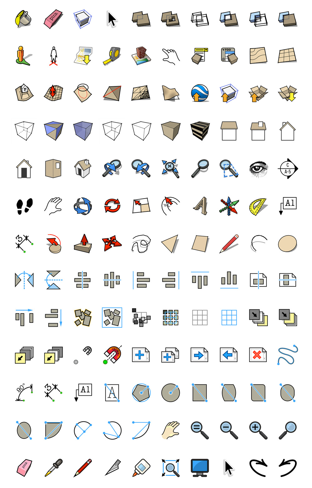1000x1560 Hi Res Tool Icons For Sketchup And Layout Sketchup Blog