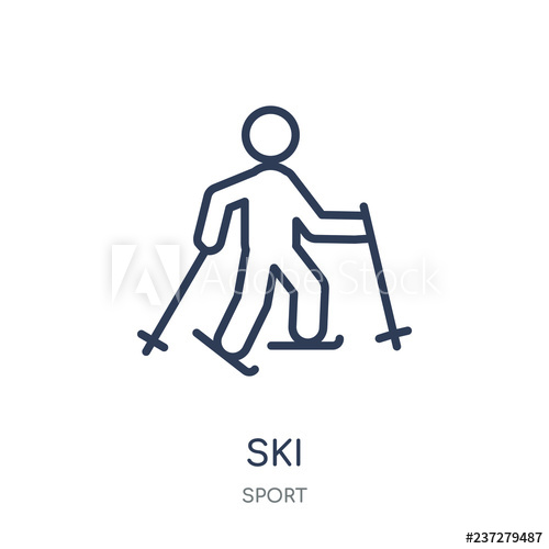 500x500 Ski Icon Ski Linear Symbol Design From Sport Collection