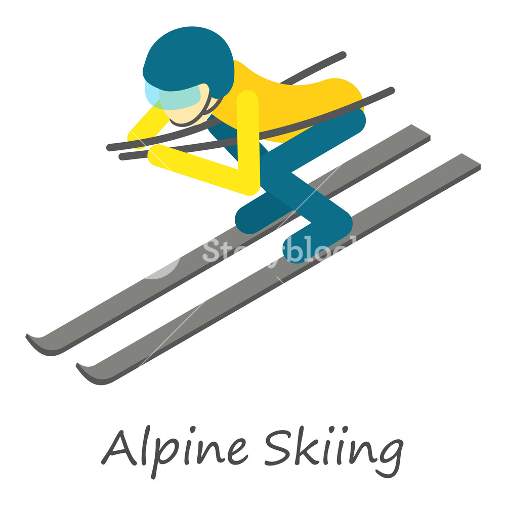 1000x1000 Alpine Skiing Icon Isometric Of Alpine Skiing Vector Icon For Web