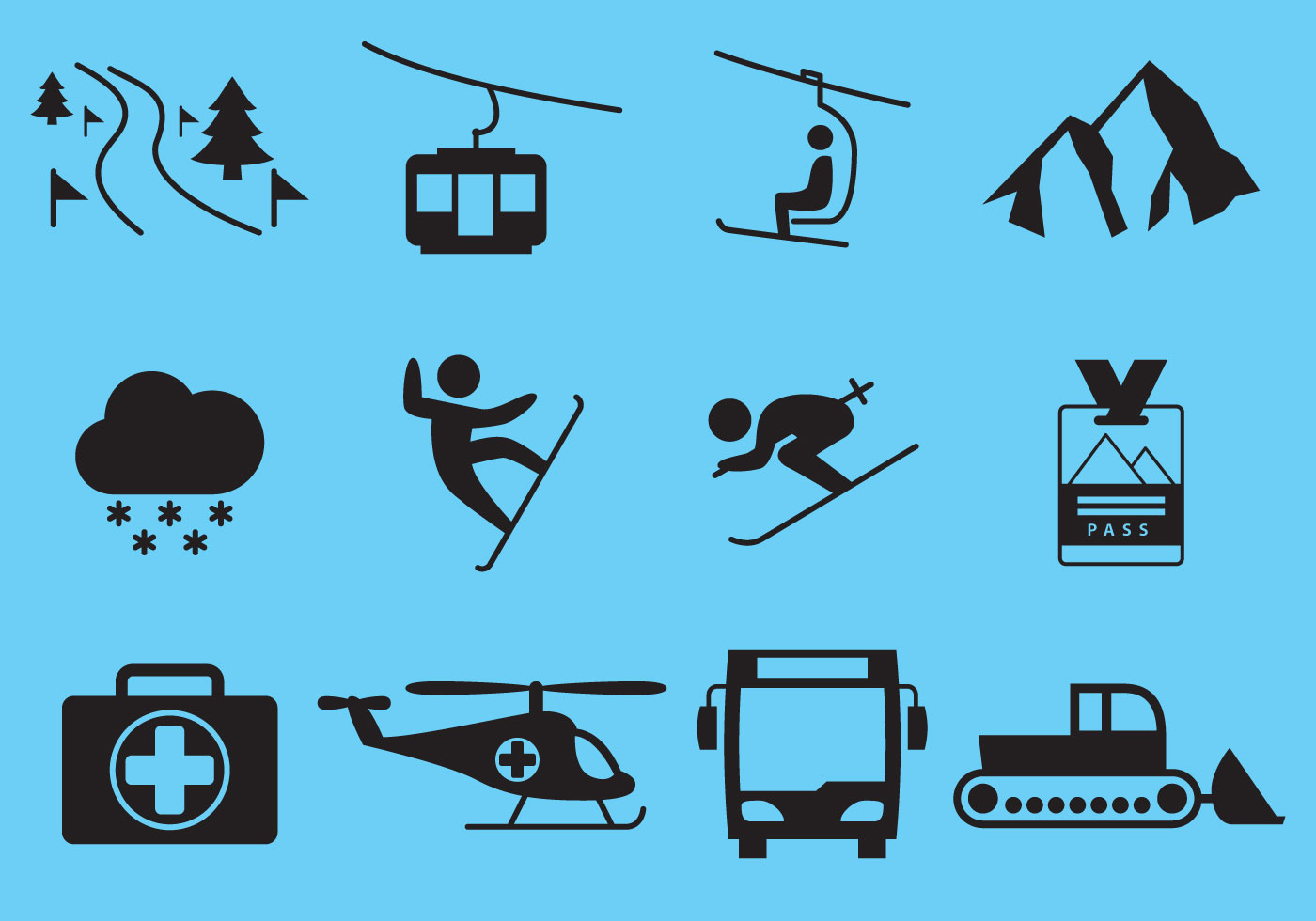 1400x980 Ski Lift Free Vector Art