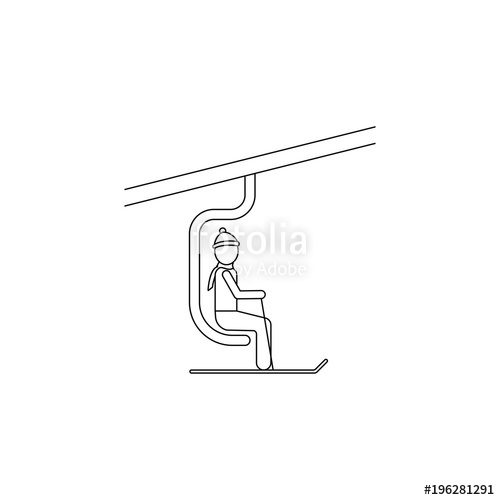 500x500 Man On The Ski Lift Icon Element Of Winter Elements Illustration