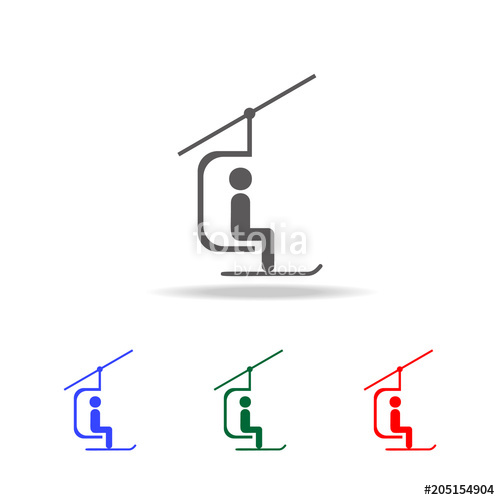 500x500 Ski Lift Icon Elements Of Winter In Multi Colored Icons Premium