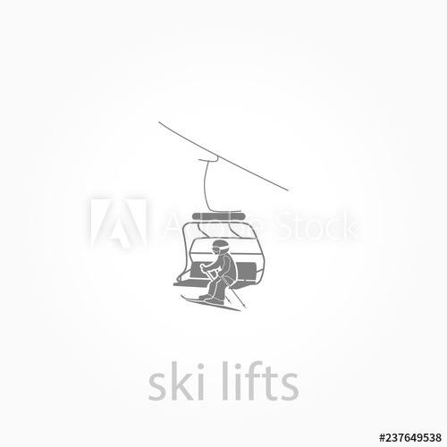 500x500 Ski Lift With Man Icon Simple Winter Elements Icon
