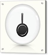 Skillet Icon On White Round Vector Button Metal Print 163x186 Skillet Icon On White Round Vector Button Metal Print