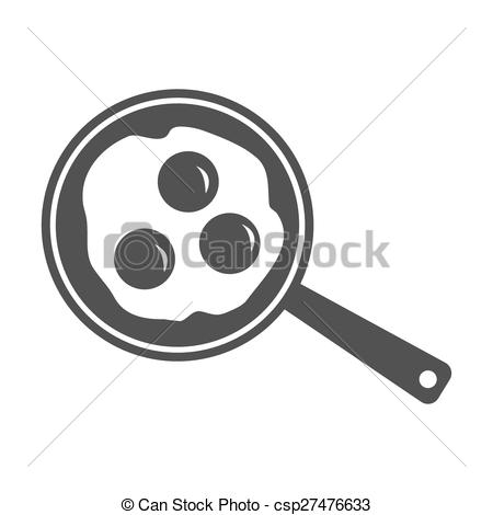 Vector Illustration Of Scrambled Eggs In Skillet Icon On White 450x470 Vector Illustration Of Scrambled Eggs In Skillet Icon On White