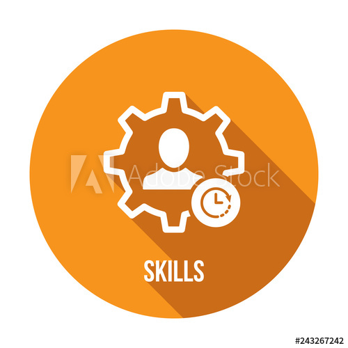 500x500 Skills Icon With Clock Sign Skills Icon And Countdown, Deadline