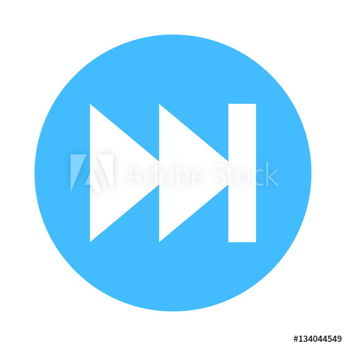 500x500 Arrow Sign Direction Icon Circle Button Skip Symbol Flat Style