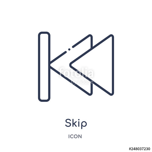 500x500 Skip Icon From Music And Media Outline Collection Thin Line Skip