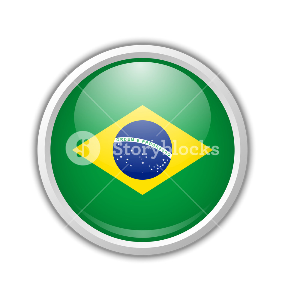 950x1000 Brazilian Circular Shaped Badge Or Icon With Shadow On White