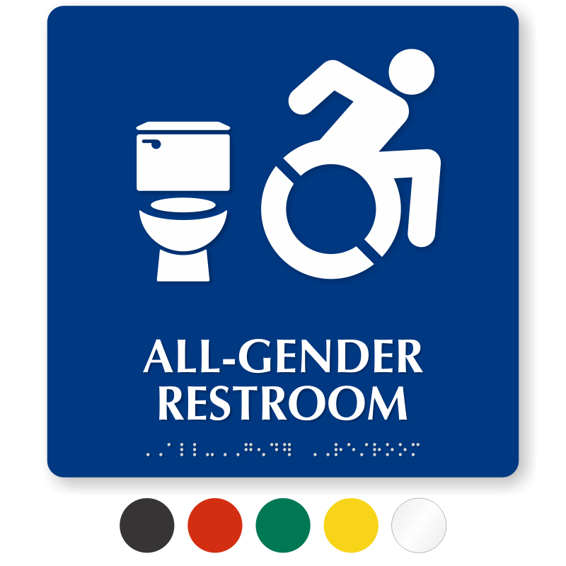 800x800 All Gender Restroom Sign, Updated Isa And Toilet Icon, Sku