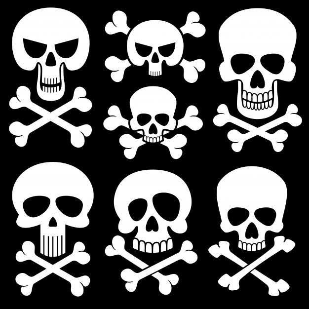 626x626 Piracy Skull And Crossbones Vector Icons Vector Premium Download