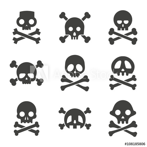 500x500 Simple Skull And Crossbones Icon Set