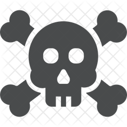 256x256 Skull Crossbones Icon Of Glyph Style