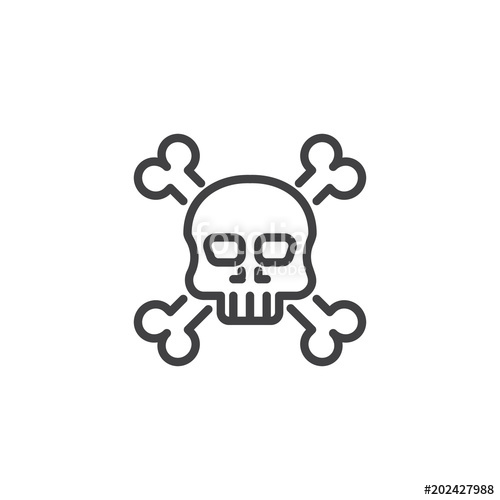 500x500 Crossbones Death Skull Outline Icon Linear Style Sign For Mobile