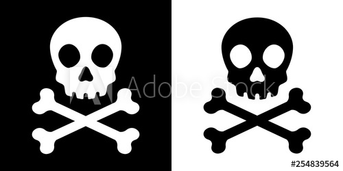 500x250 Skull Crossbone Vector Pirate Icon Halloween Ghost Logo Graphic
