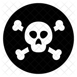 256x256 Skull Crossbones Icon Of Glyph Style