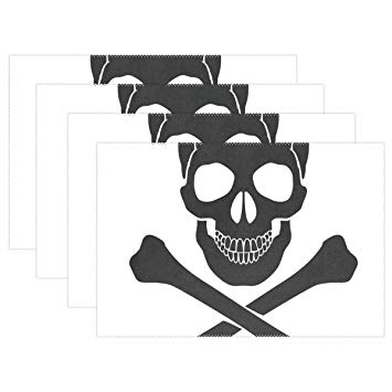 355x355 Nmceo Place Mats Skull Crossbones Icon Personalized