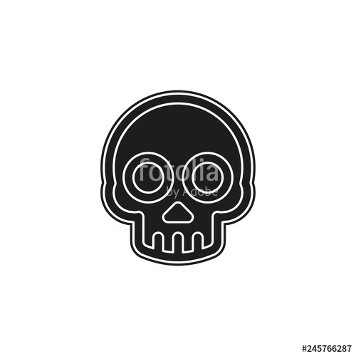 500x500 Danger Skull Icon, Vector Skull Crossbones Symbol