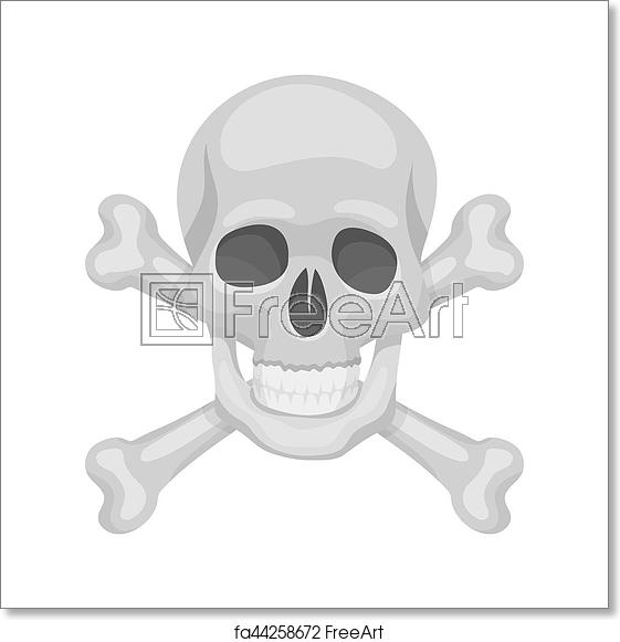 561x581 Free Art Print Of Pirate Skull And Crossbones Icon In Cartoon