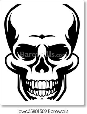 Human Skull Icon, Art Print Barewalls Posters Prints 292x382 Human Skull Icon, Art Print Barewalls Posters Prints