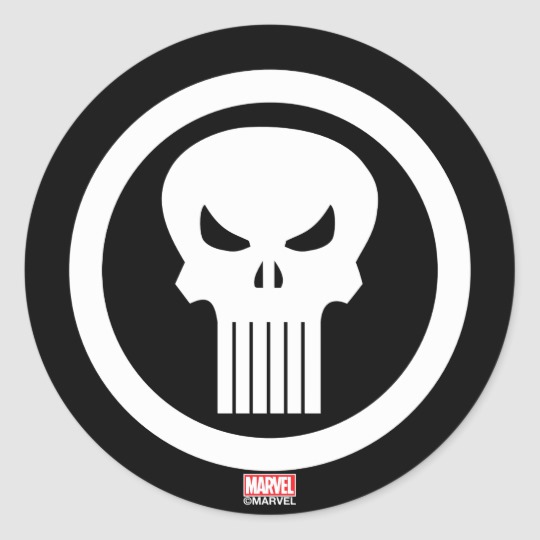 Punisher Skull Icon Classic Round Sticker 540x540 Punisher Skull Icon Classic Round Sticker