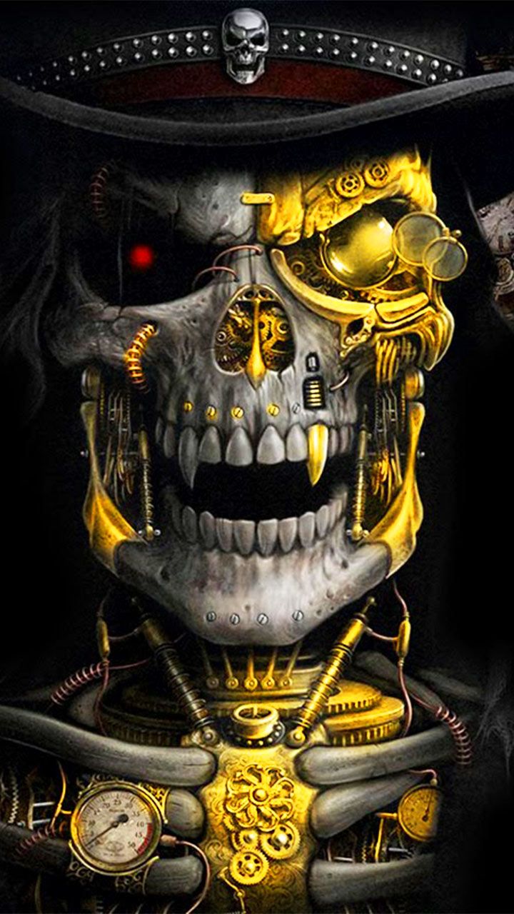 Luxury Golden Metal Skull Theme Has The Golden Metallic Skull 720x1280 Luxury Golden Metal Skull Theme Has The Golden Metallic Skull
