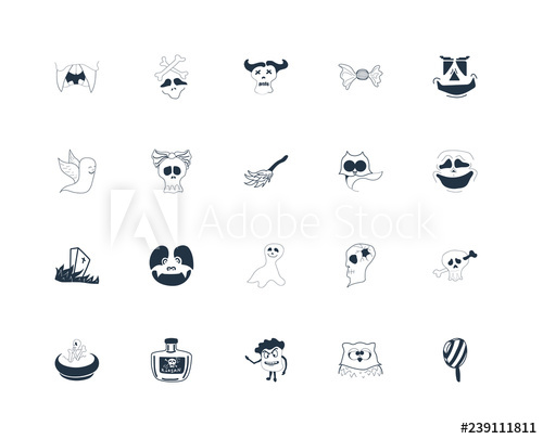 Set Of Icons Such As Lollypop, Owl, Monster, Poison, Potion 500x405 Set Of Icons Such As Lollypop, Owl, Monster, Poison, Potion