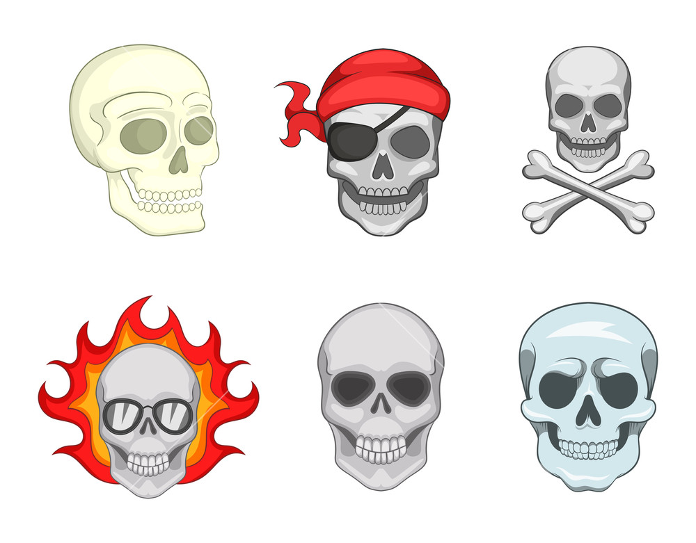 1000x781 Skull Icon Set Cartoon Set Of Skull Vector Icons For Your Web